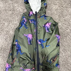 Joules Kids' Green Raincoat with Dinosaur Print